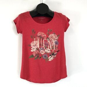 Lucky Brand Short Sleeve Floral Graphic Tee Women’s Small Scoop Stretch Knit